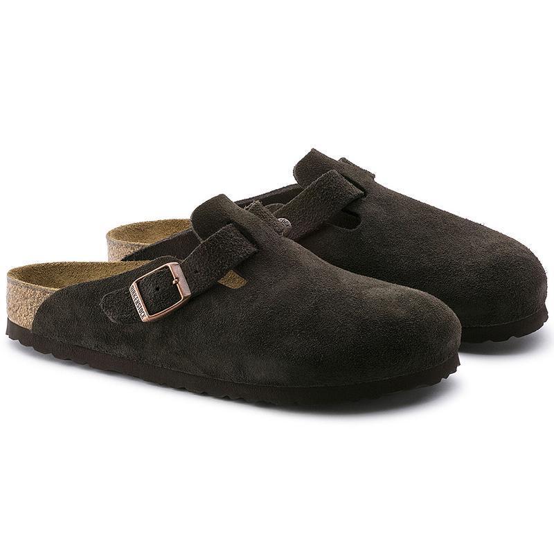 Birkenstock Soft Footbed Ruskind Boston Herre Kaffe | DK 197BEX